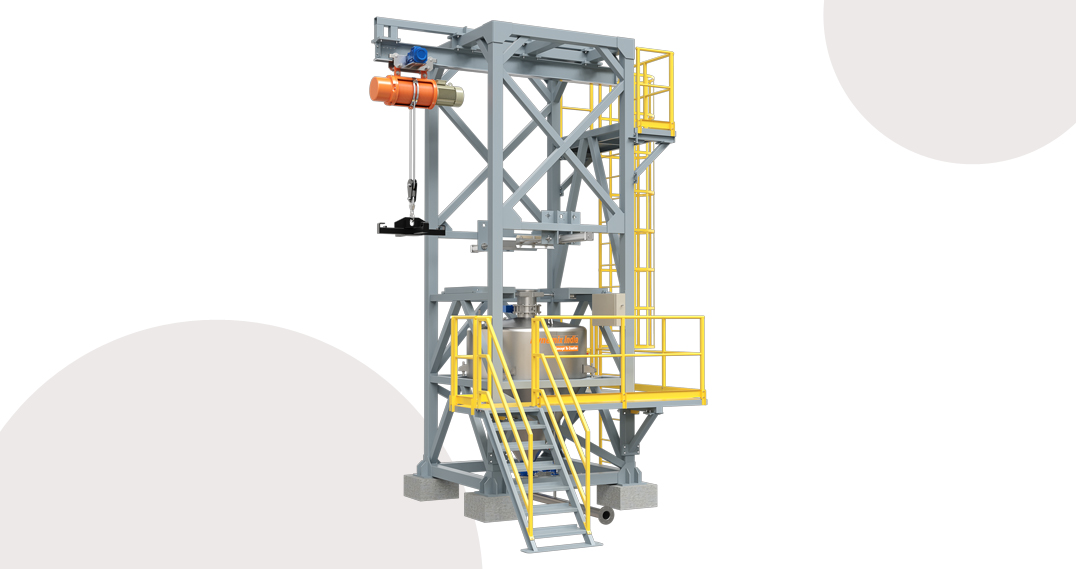 Jumbo Bag Discharge Station, Bulk Bag Discharger and Charger, Jumbo Bag Unloading systems & Loading Systems